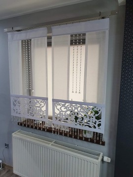 красивые ажурные шторы-панели из бисера.