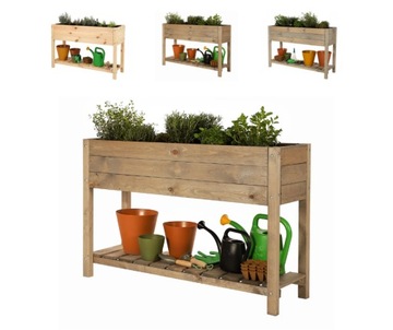 Балконный ящик для трав на ножках, цветочный горшок с полкой 118х40см ЭКО инспект