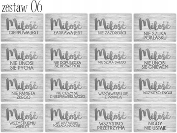 Свадебные таблички ГИМН ЛЮБВИ 16 шт 20х30см