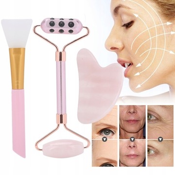 Роликовый массажер для лица Gua Sha Board Набор кистей для маски