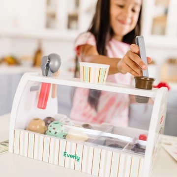 MELISSA & DOUG МАГАЗИН МОРОЖЕНОГО ПОДСТАВКА ДЛЯ МОРОЖЕНОГО ДЕТСКАЯ ДЕРЕВЯННАЯ ИГРУШКА
