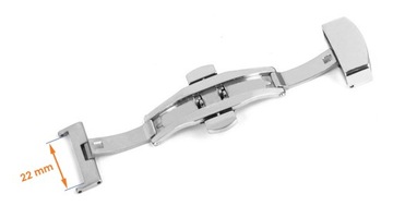 KLAMRA DO PASKA – MOTYL AUTOMAT – SREBRNA – 22 MM