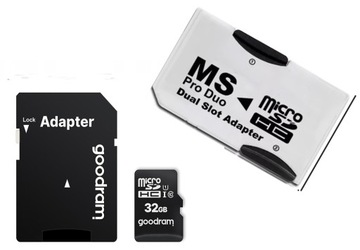 КАРТА ПАМЯТИ 32 ГБ + АДАПТЕР MS PRO DUO/SONY PSP