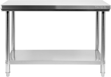 STÓŁ BLAT ROBOCZY NIERDZEWNY Z PÓŁKĄ 1200x700xH850