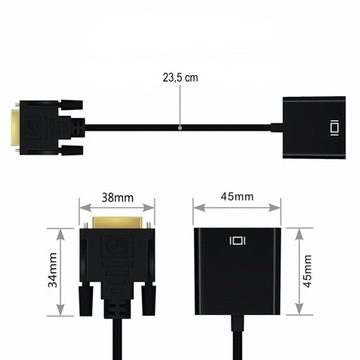 PRZEJŚCIÓWKA ADAPTER DVI DO VGA KONWERTER