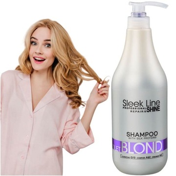 Szampon do włosów Sleek Line Violet Blond Stapiz 1000 ml ochrona koloru
