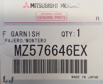 LIŠTA CHRÓM NÁRAZNÍK PŘEDNÍ MITSUBISHI PAJERO IV