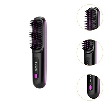 Bezprzewodowa prostownica do włosów Zasilana przez USB Wielofunkcyjna ładowarka USB, czarna