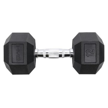 Гантель стальная прорезиненная Hex Pro 12 кг.