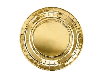 TALERZE GOLD ZŁOTE 18 CM 6 SZT. URODZINY PARTY