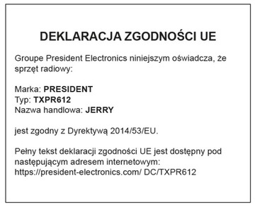 Ручное/портативное радио президента Джерри CB