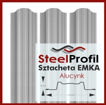 Sztachetki Metalowe Ogrodzeniowe EMKA Alucynk z blachy powlekane