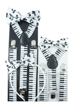 Музыкальные подтяжки и галстук-бабочка PIANO KEYS для хорового ансамбля, концерта, выступления