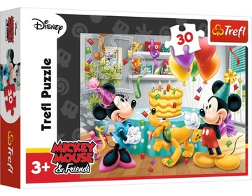 PUZZLE 30 EL MICKEY I MINNIE TORT URODZINOWY TREFL
