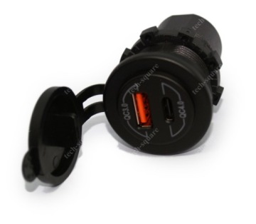 Быстрое зарядное устройство USB QC3.0 + QC4.0, монтажная розетка 12/24В 5А 60Вт