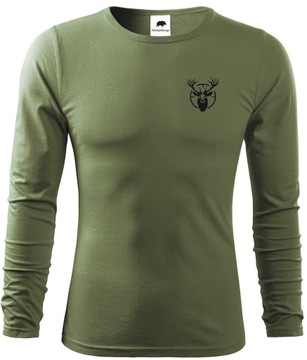 Myśliwski longsleeve khaki Byk w celowniku