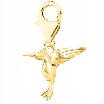 Zawieszka złota wisząca Koliber Ptak srebro 925