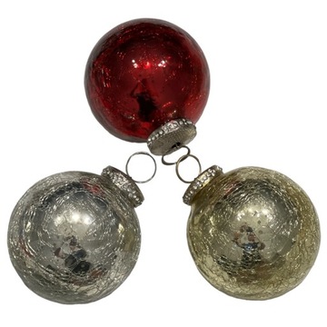 BOMBKI SZKLANE BOMBKI CHOINKOWE BOMBKA MIX KOLORÓW 3 SZT