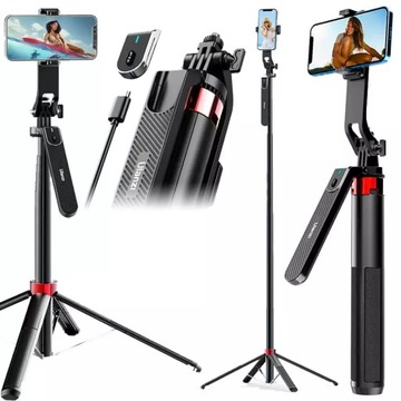 KIJEK DO SELFIE STICK NA TELEFON TRIPOD STATYW 180cm PILOT BLUETOOTH