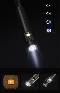 14-402# Эндоскопическая камера с двумя объективами, 8 мм, 5 м, ЖК-дисплей, 4,3 дюйма