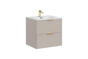 Szafka łazienkowa wisząca z umywalką 60 cm kaszmirowa,szuflady,łazienka