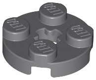 LEGO 4032 Płytka okrągła 2x2 C. Szary Dark Bluish Gray 20 szt. NOWA