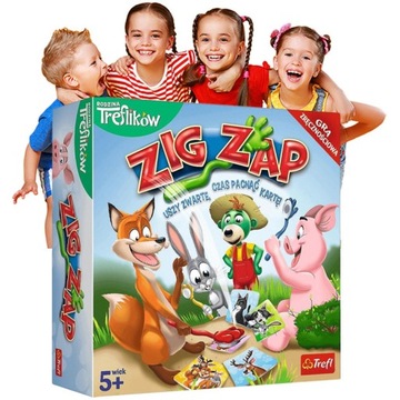 Gra Rodzinna PLANSZOWA Zig Zap FAMILIJNA Mnóstwo Śmiechu ZRĘCZNOSCIOWA