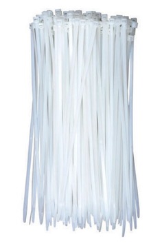 100szt OPASKI ZACISKOWE TRYTKI BIAŁE 3,6x150 mm