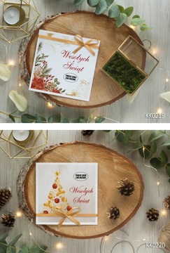 Ekologiczne biznesowe życzenia świąteczne kartki z logo z kopertami w 48h