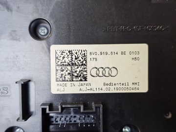 ПАНЕЛЬ УПРАВЛЕНИЯ ТУННЕЛЬНЫЙ ПЕРЕКЛЮЧАТЕЛЬ РАДИО NAVI MMI AUDI A3 8V 8V0919614BE