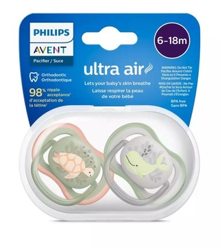 Avent Philips Smoczek uspokajający Ultra air 6-18 natural
