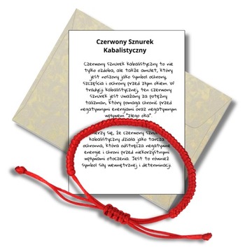 Bransoletka szczęścia Czerwony Sznurek Kabała Kaballa Amulet Ochrona