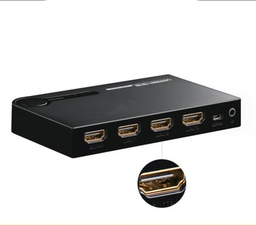 UGREEN SWITCH SPLITTER ПЕРЕКЛЮЧАТЕЛЬ СИГНАЛА HDMI — 3x HDMI 4K 3D + ПУЛЬТ ДИСТАНЦИОННОГО УПРАВЛЕНИЯ