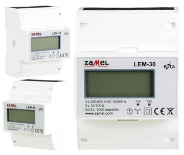 Licznik / podlicznik energii elektrycznej LEM-30 3-fazowy ZAMEL