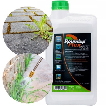 ROUNDUP FLEX 480 1L RANDAP HAMUJE WZROST ROZWÓJ CHWASTÓW ŚRODEK NA CHWASTY