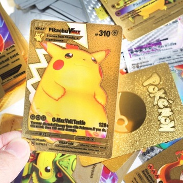 Karty Pokemon Zestaw Na Prezent Pikachu 3w1 165 Sztuk Złote Czarne Srebrne