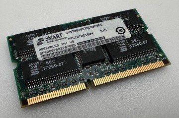 Retro Pamięć RAM SMART MODULAR SM572648578D9BPSEE 512MB SODIMM PC133