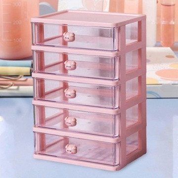 ящик-органайзер для хранения 5 ящиков Розовый