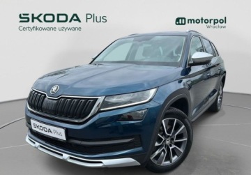 Skoda Kodiaq I SUV 2.0 TSI 190KM 2020 Skoda Kodiaq Scout 4x4, DCC, Kamera 360, Hak, Panorama, ACC, Fotel z pamie