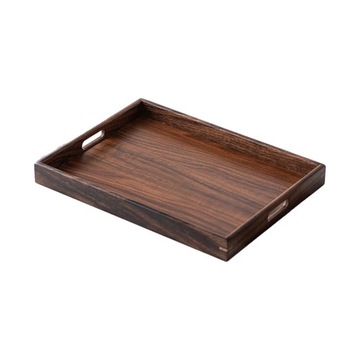 Prostokątna taca do serwowania z drewna o wymiarach 40 cm x 30 cm x 4 cm