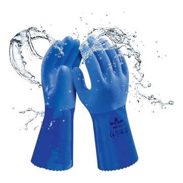RĘKAWICE OCHRONNE WODOODPORNE OLEJOODPORNE CHEMICZNE PVC SHOWA 660 9-L