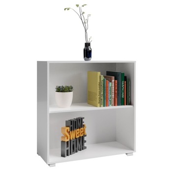 Regał półka na książki biurowy meble do salonu sypialnia biały 77x60x31cm