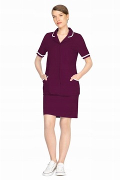 ФАРТУК МЕДИЦИНСКАЯ КУРТКА КОСМЕТИЧЕСКИЙ ФАРТУК С КОРОТКИМ РУКАВОМ OHS ФИОЛЕТОВЫЙ L