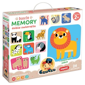 CzuCzu Duuuże MEMORY Dzikie zwierzęta gra 2+