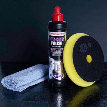 Полировальная паста Menzerna для краски 3в1 One Step 250мл + полировальная подушечка среднего размера