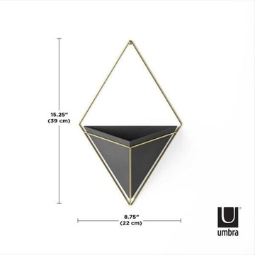 Декоративный горшок для цветов TRIGG черный, золотой Umbra