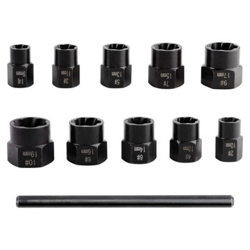 НАСАДКИ ДЛЯ ПОВРЕЖДЕННЫХ, ОБРАБОТАННЫХ, СЛОМАННЫХ БОЛТОВ, ГАЙОК 9-19 мм