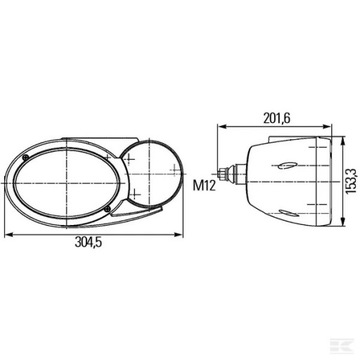 Комби передний фонарь левый 24В
