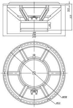 Dayton Audio RS270P-8A 10-дюймовый бумажный низкочастотный динамик, 8 Ом