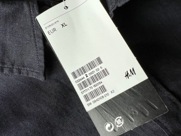 Lniana koszula H&M black XL / 2280n